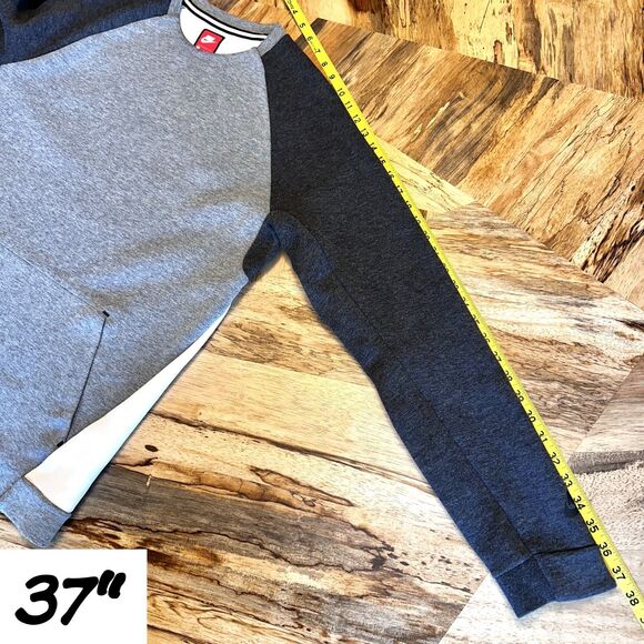 Nike Tech Fleece Crewneck Sweatshirt Men’s L Grey Anthracite White OG FA17 - Picture 12 of 14